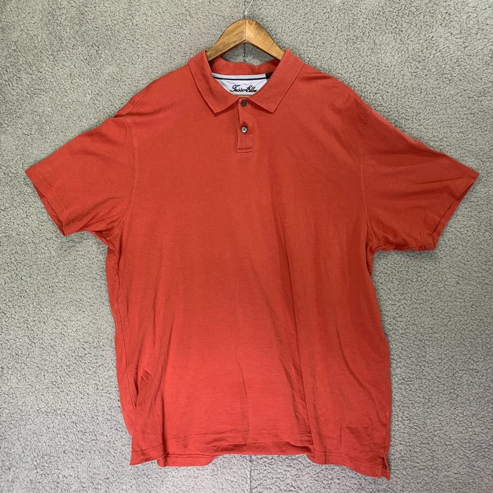 Casual Orange Polo Shirt Tasso Elba Golf Athletic Fit 2XL . Perfect Condition